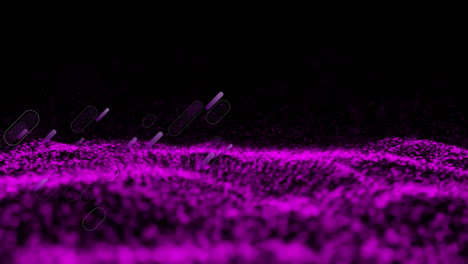 animación de senderos de luz púrpura con malla brillante púrpura sobre fondo negro