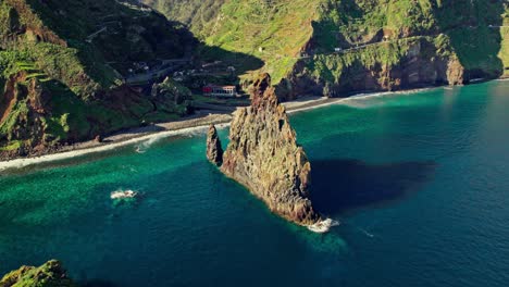 coastal rock formation in a tropical island