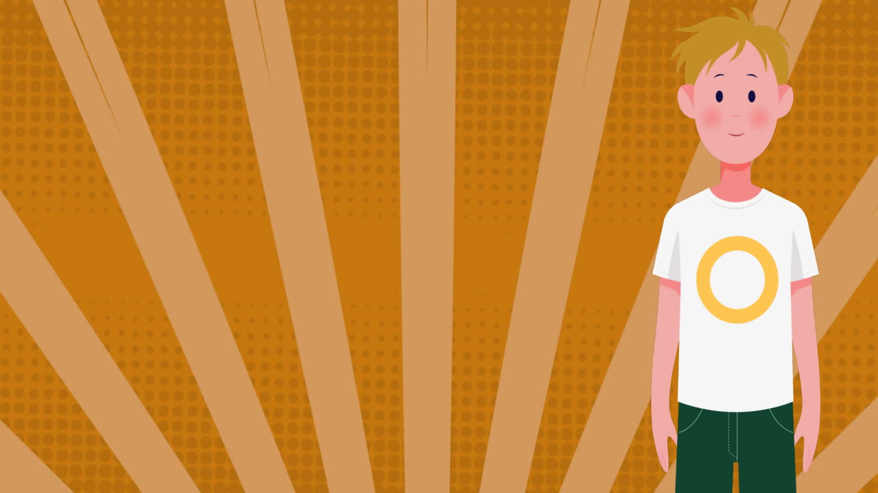 animación de un joven en movimiento con una máscara facial