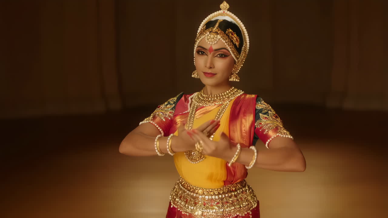 Elegant Indian Classical Dancer in Traditional Attire