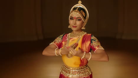 elegant indian classical dancer in traditional attire