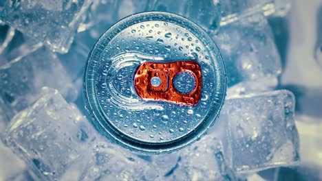 aluminum soda tin can lid cover of soft drink on ice goes around the circle.