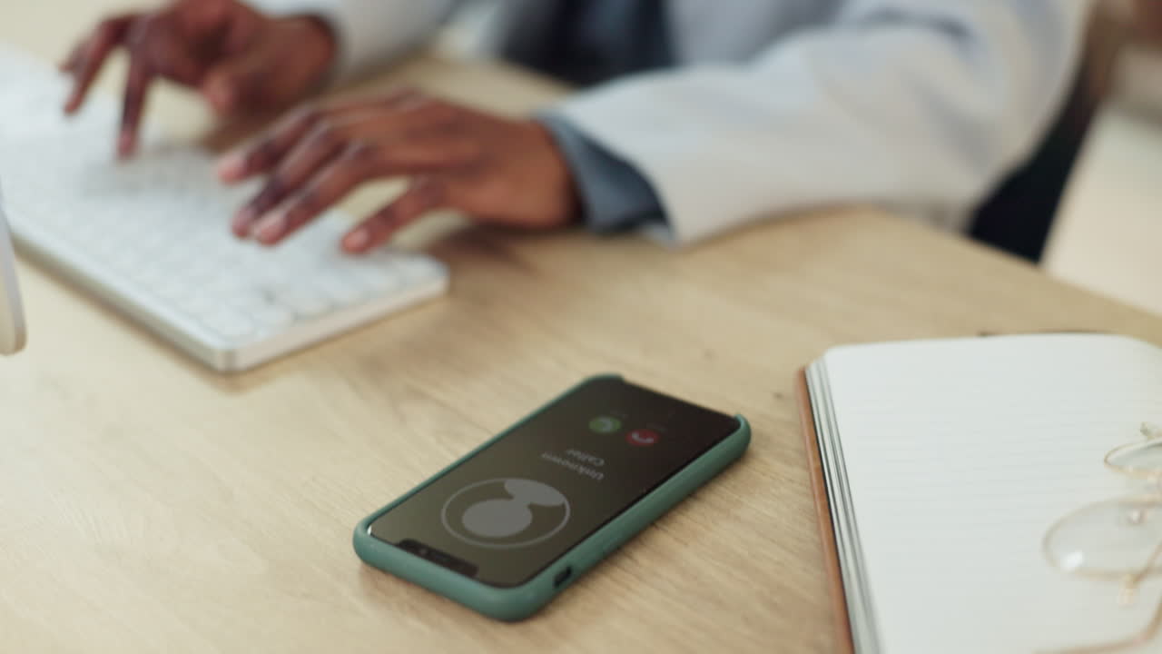 Closeup, business and woman with phone call