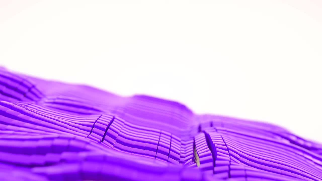 추상적인 3d 블록은 원활한 루프 파동으로 파동합니다.