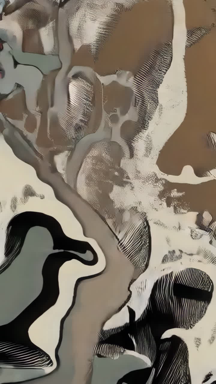 Abstract Organic Shapes with Flowing Lines in Neutral Tones