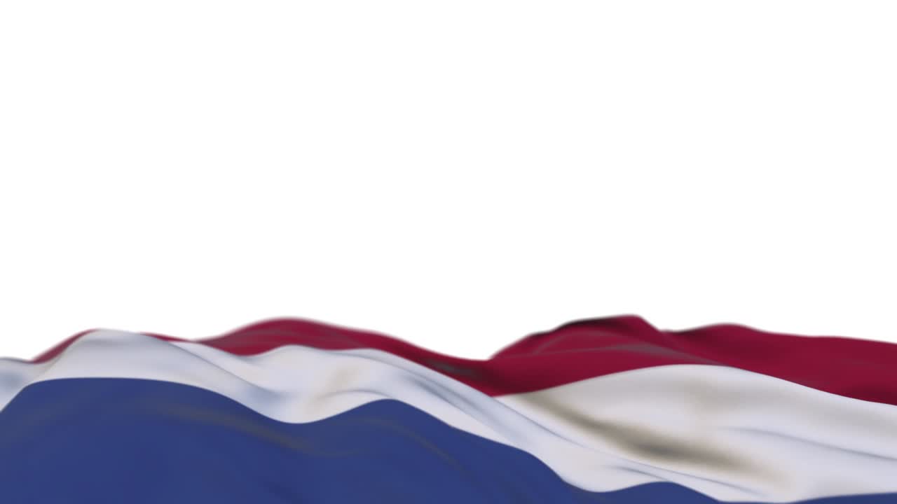 바람의 루프에 흔들리는 네덜란드의 직물 발, 바람에 흔들린 네덜란드의 봉제 은 천의 발; 반 채워진 색 배경; 텍스트를 위한 장소; 20 초 루프.
