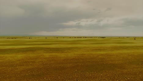 drone shot drifting over colorado plains near wyoming border