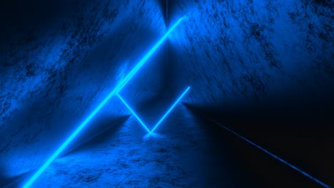 4k abstract seamless looped animation of blue neon ray, glowing light tubes