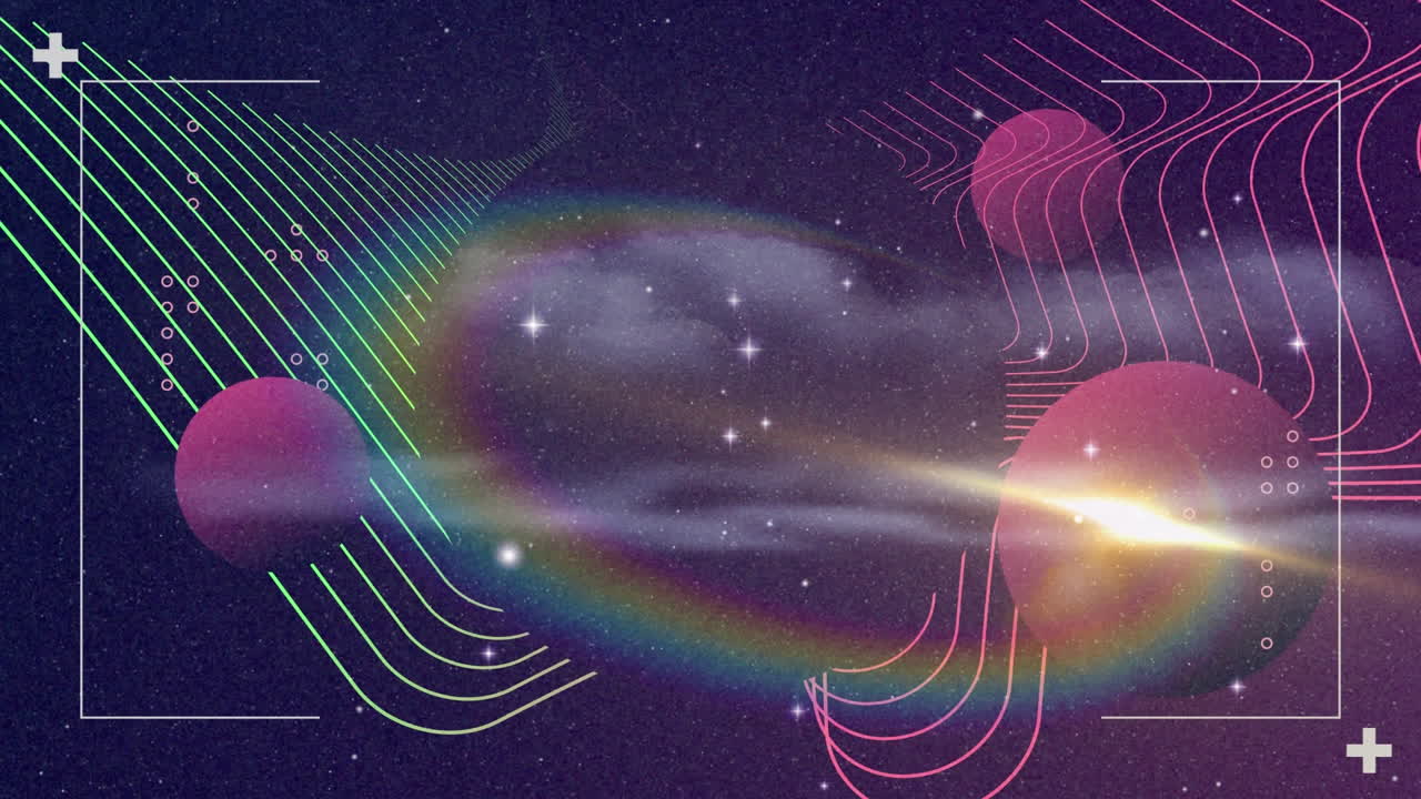 líneas paralelas y esfera contra el espacio en el fondo