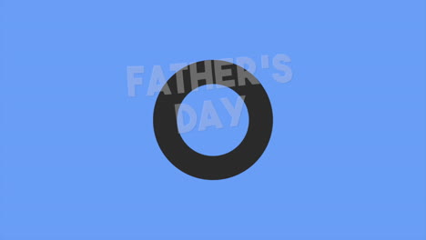 modern fathers day text with black circles on fashion blue gradient