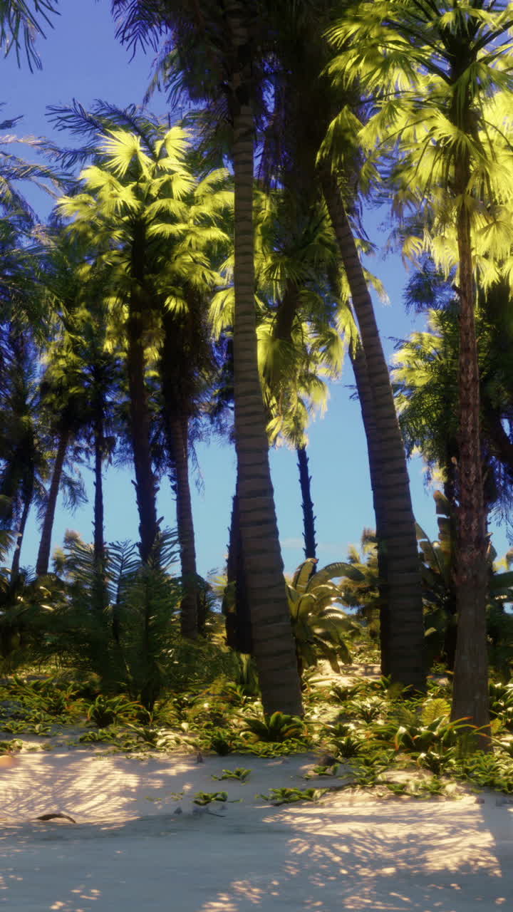 야자수와 열 대 해변