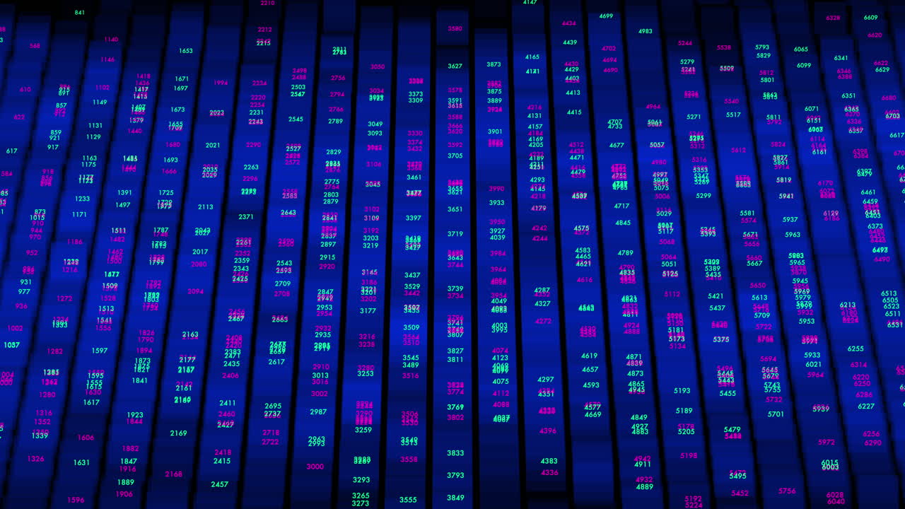 Sequenza di numeri con codice a barre del DNA a scorrimento blu con motivo tecnologico di dati digitali