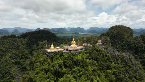 wat tham sue, wat tam suea, wat tham sue, krabi town tiger cave temple, perfect captured aerial view on a sunny and clear day