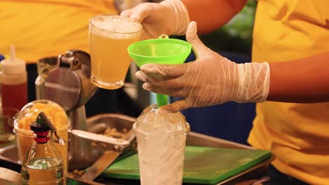 sequence of pouring a drink into a cup