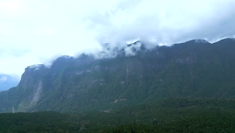 mountains of alishan national forest recreational area in chiayi county, taiwan - aerial drone shot