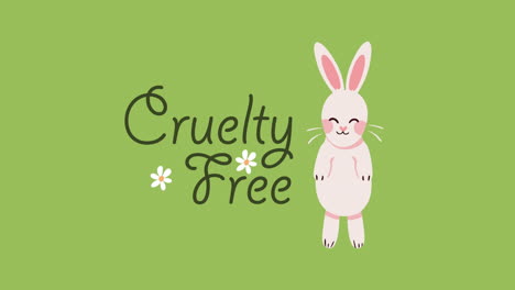 cruelty free lettering with rabbit animation