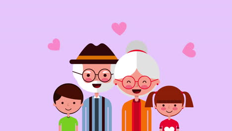 happy grandparents day card with family members