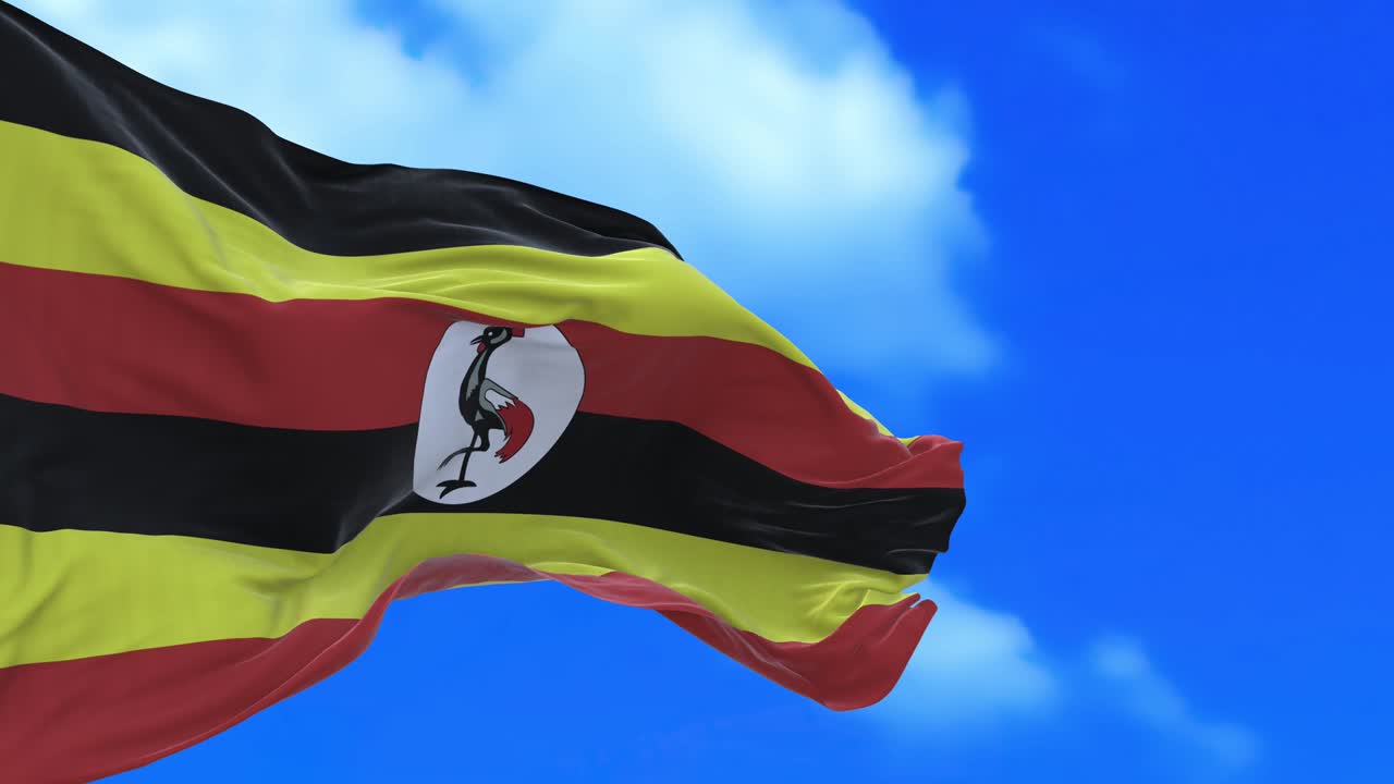 Seamless loop of Uganda flag.
