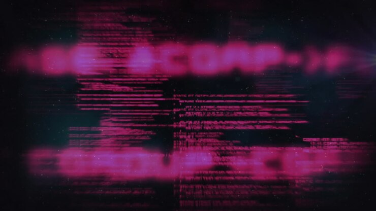 Animation of data processing over black background