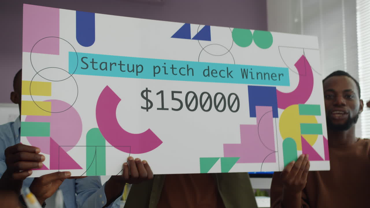 Happy Entrepreneurs Rejoicing at Winning as Best Startup Company