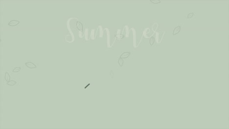 animated closeup text summer and leaf summer background