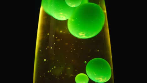 close-up of a green lava lamp