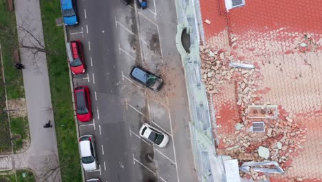 Terremoto-En-Zagreb,-Durante-El-Virus-De-La-Corona-Covid19---Imágenes-Aéreas