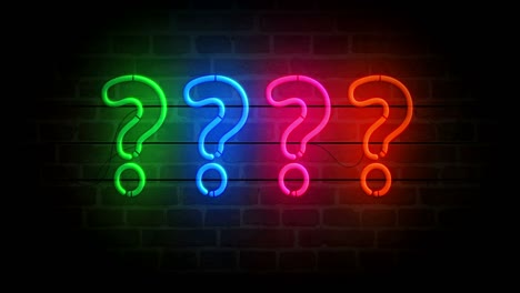 question mark neon on brick wall loop