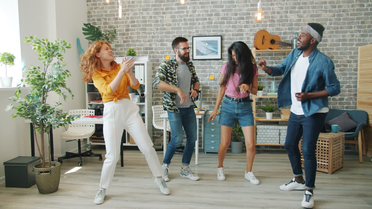Friends Dancing in a Room