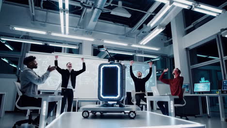 Team Celebrates a Technological Advancement