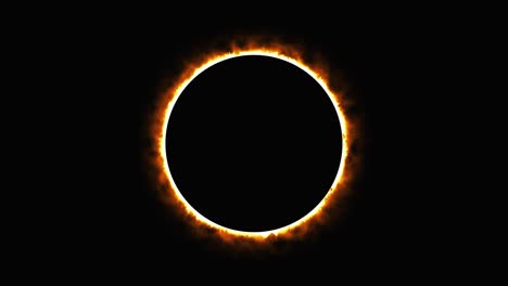 eclipse solar, generado por computadora. anillo de fuego ardiente, portal, puerta. renderización en 3d de un fondo fantástico