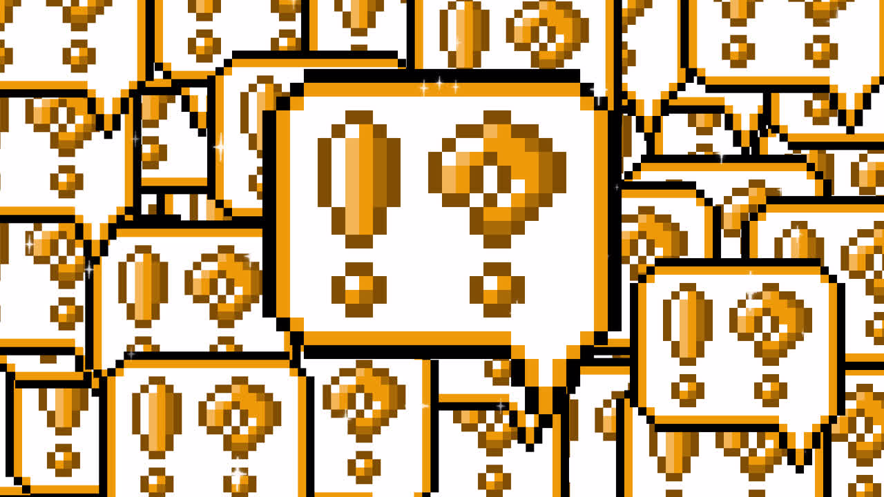 Pixel art pop up speech bubble icon interrobang mark Transitions. 1080p - 30 fps - Alpha Channel (8).mov