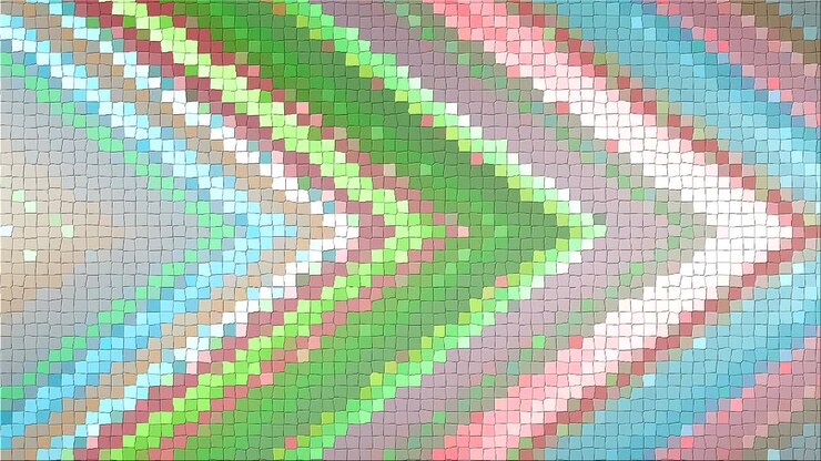 Mosaic based on abstract angular animation of dynamic composition of panels and lines. Looped