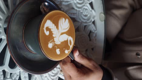 latte art in a cafe