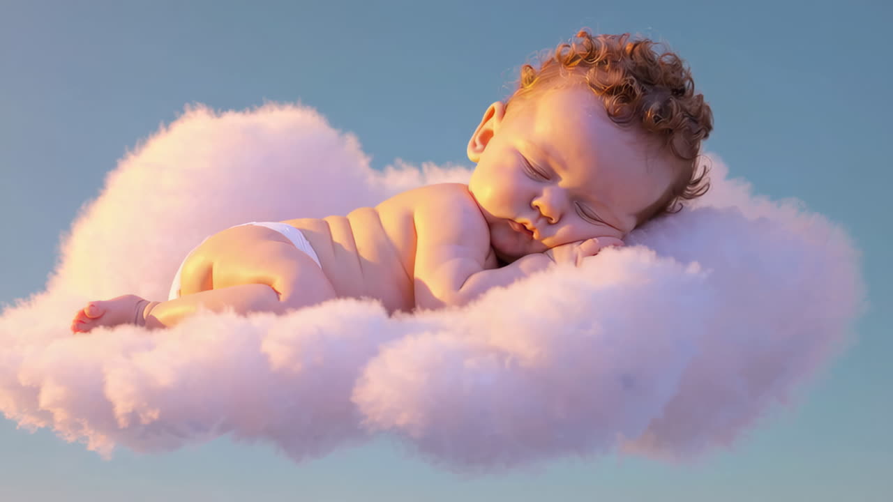 bebé durmiendo en una nube