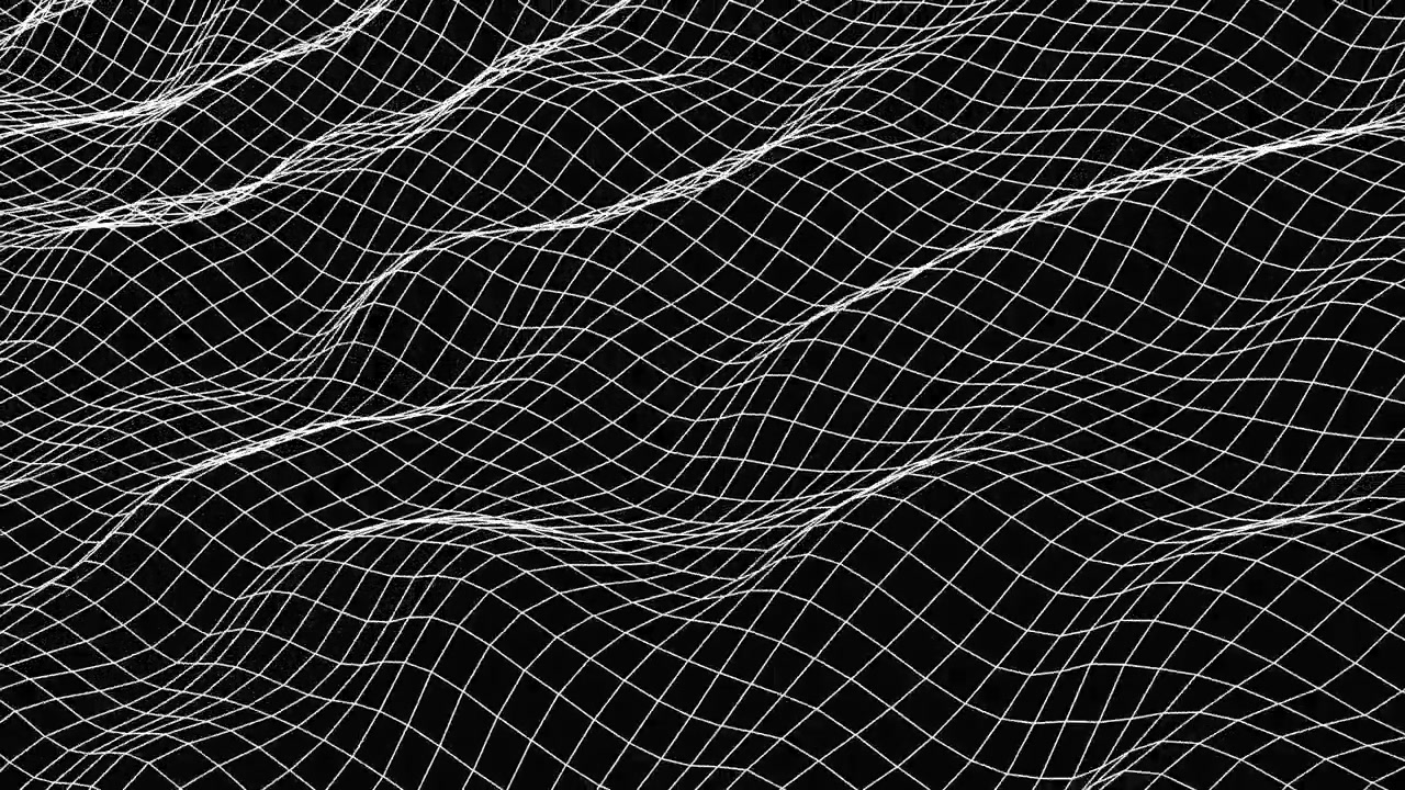 Retro digital wave of wire frames on black
