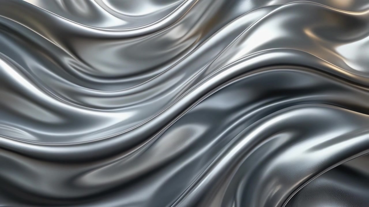 Superficie astratta di metallo liquido argentato fluido