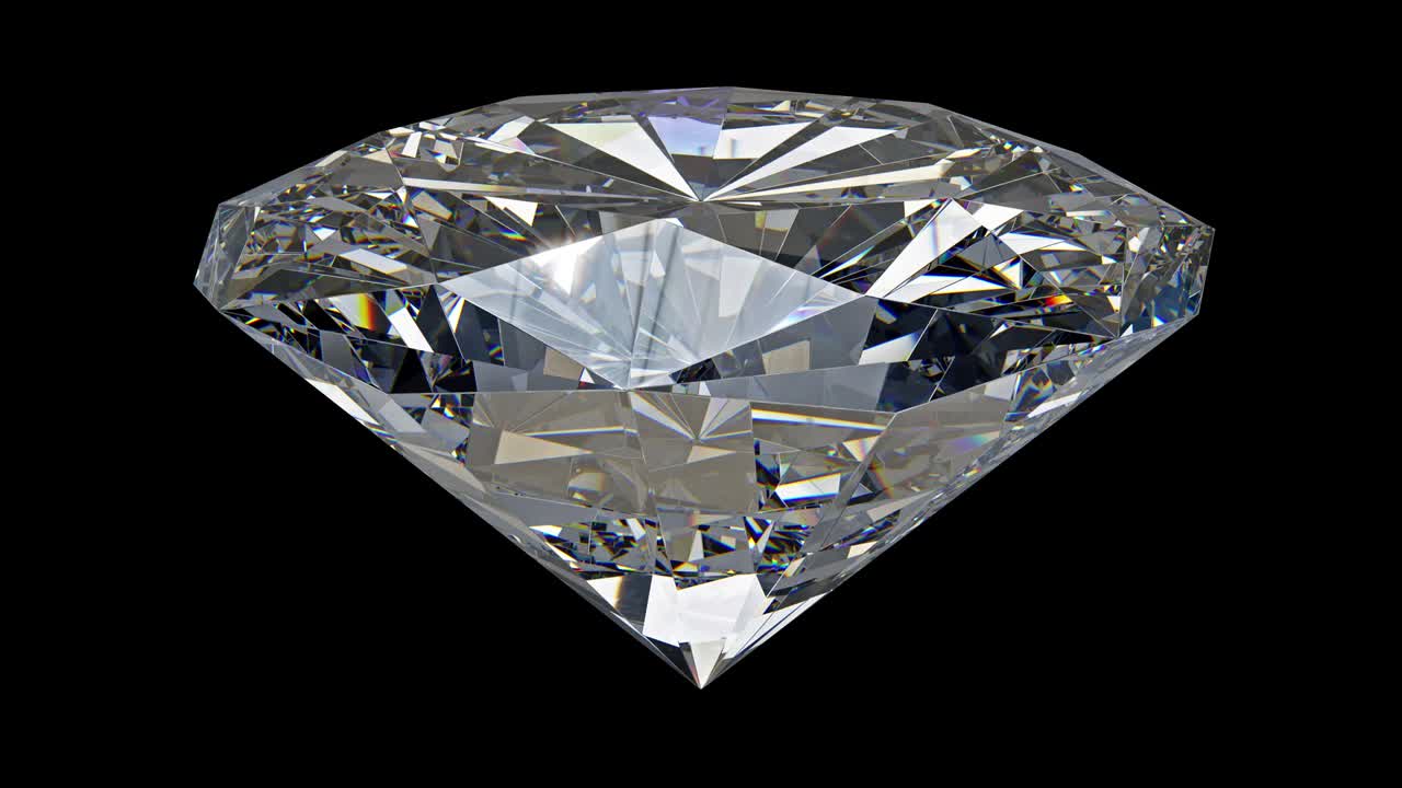 Spinning shining diamond - looped on a blac background