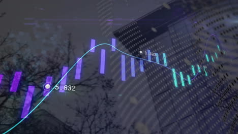 animación del procesamiento de datos digitales sobre la ciudad
