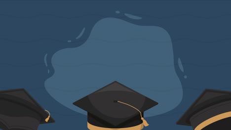 three graduation hats accessories animation