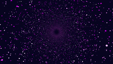 Purple-spiral-dynamic-movement-of-white-dots-on-black-background