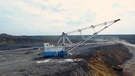 open-pit coal mine with bucket wheel excavator