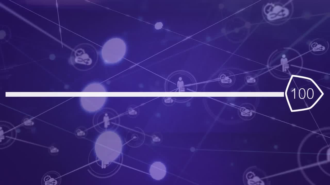 animación de la red de conexiones a través de puntos