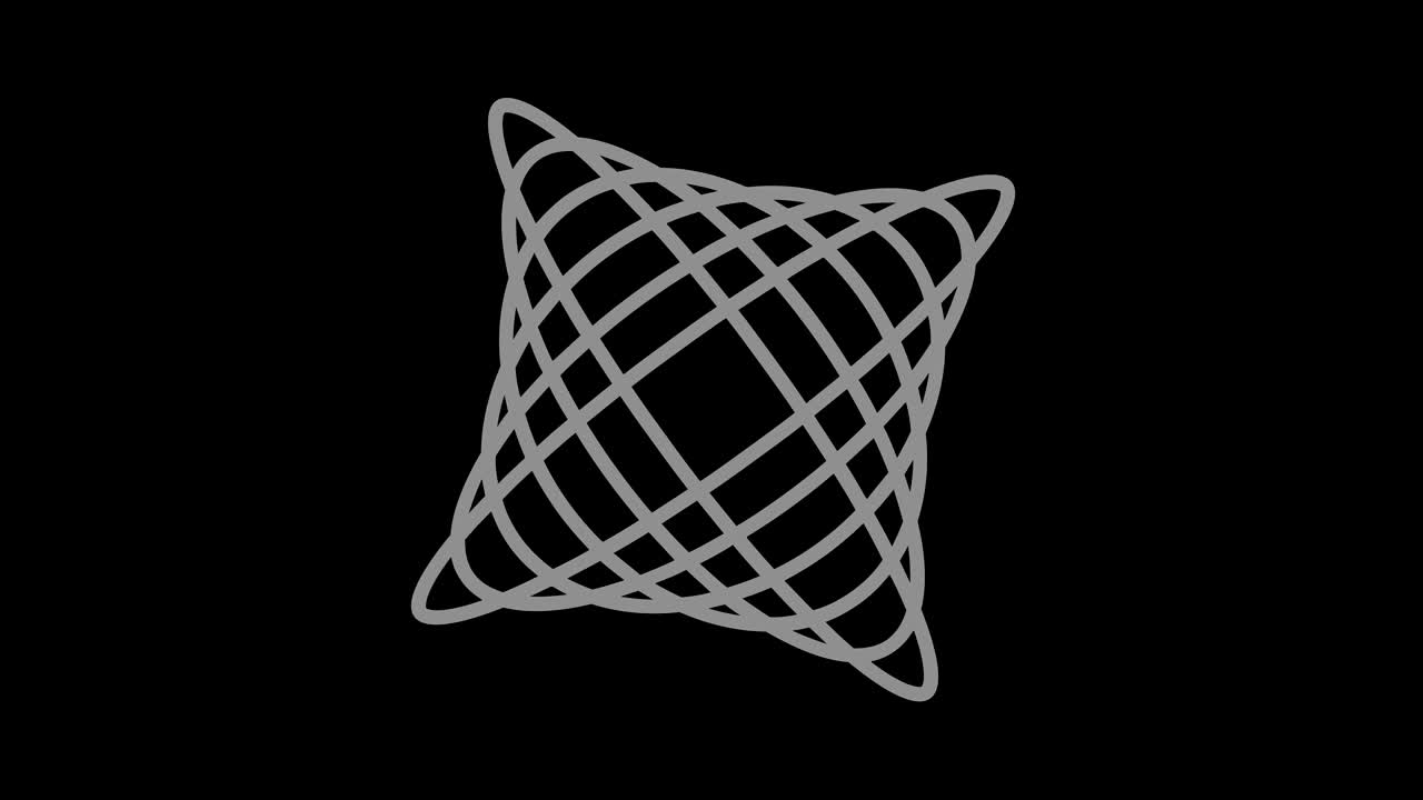 objeto gráfico en blanco y negro con efecto estroboscópico e hipnótico, que gira en el sentido de las agujas del reloj disminuyendo el tamaño de pantalla completa a desaparecer en el centro, en formato de video 16: 9