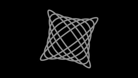 graphic object in black and white with stroboscopic and hypnotic effect, which rotates clockwise decreasing the size from full screen to disappearing in the center, in 16: 9 video format