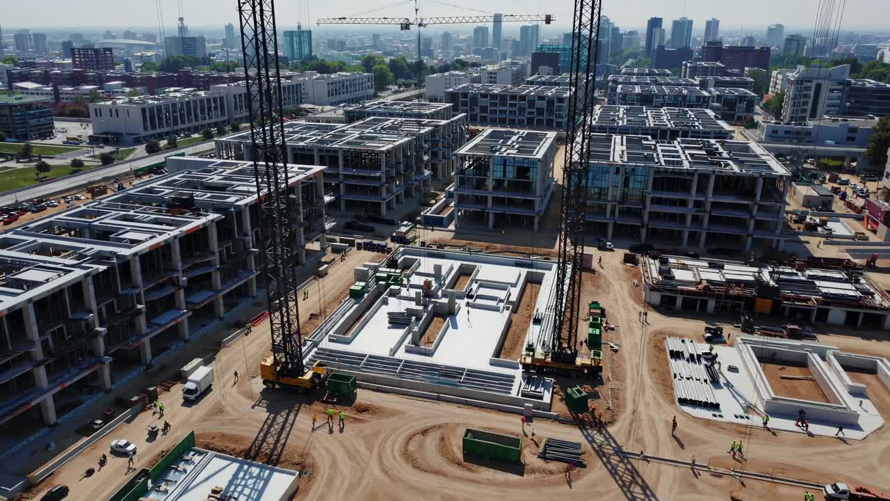 vista aérea del sitio de construcción