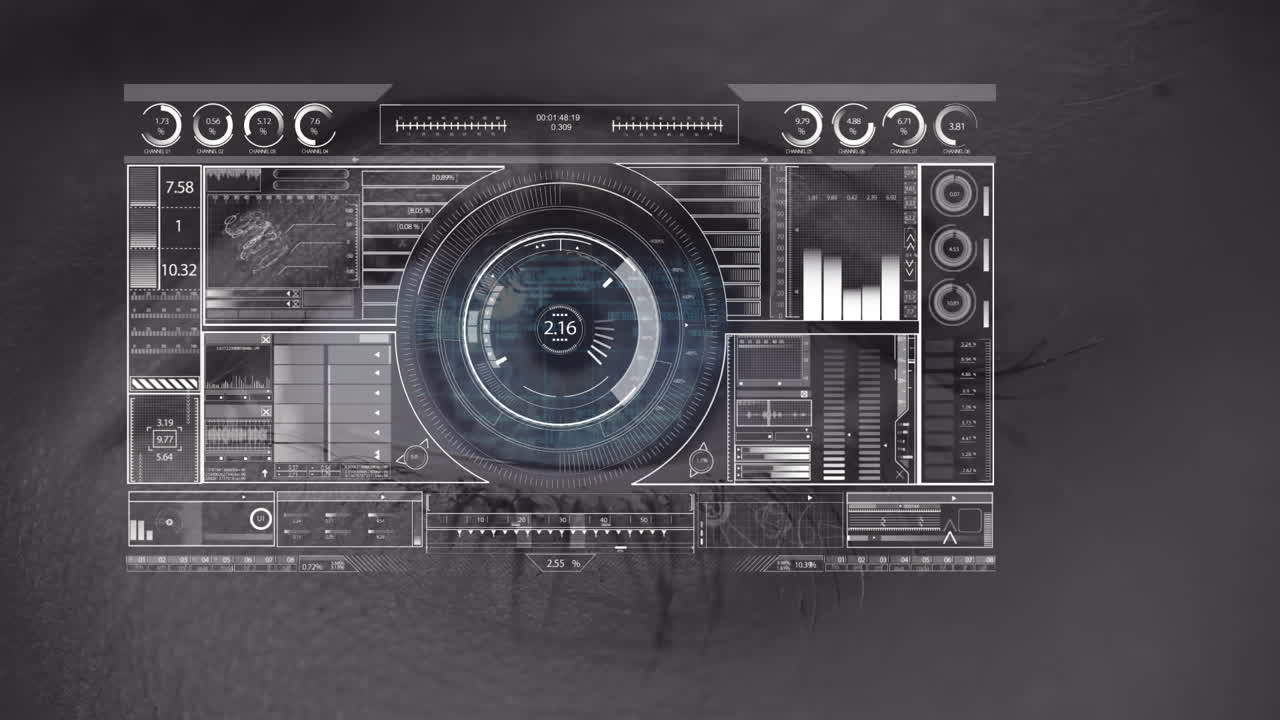 animación de múltiples interfaces comerciales digitales