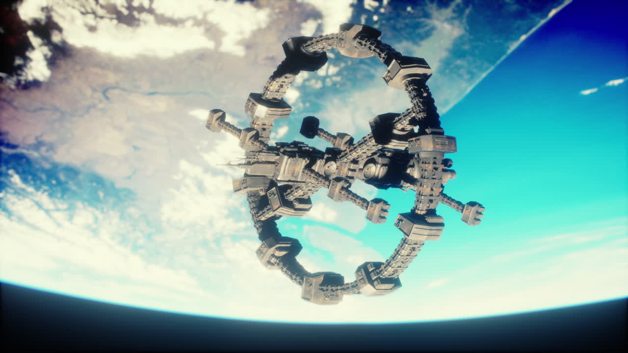 지구 주위를 돌고 있는 우주선 이 nasa 가 제공 한 이 사진 의 요소 들