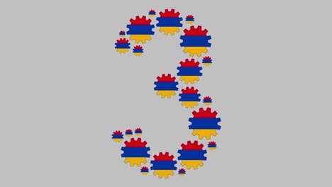 número tres armenio