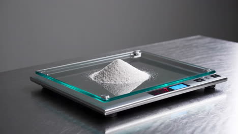 white powder on weighing scale
